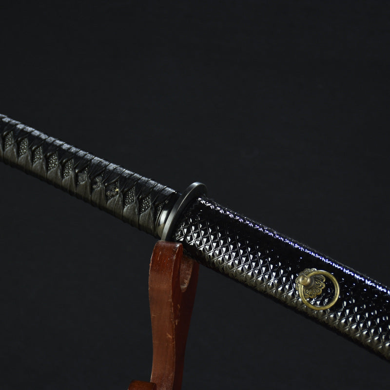 Hand-forged Hard Steel Sword Black Japanese Sword with Sheath