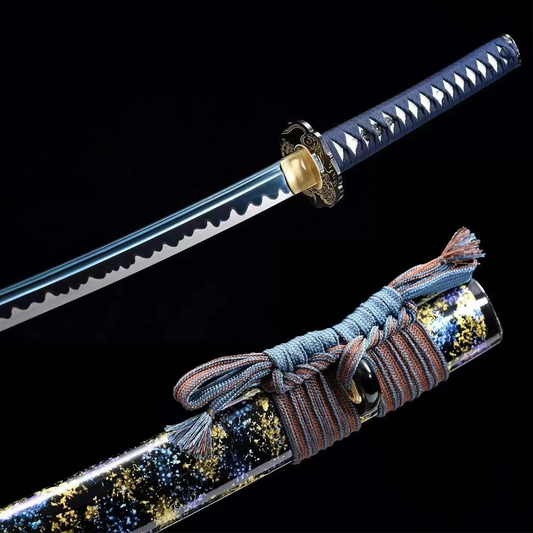 High Manganese Steel Katana Japanese Blue and Gold Katana