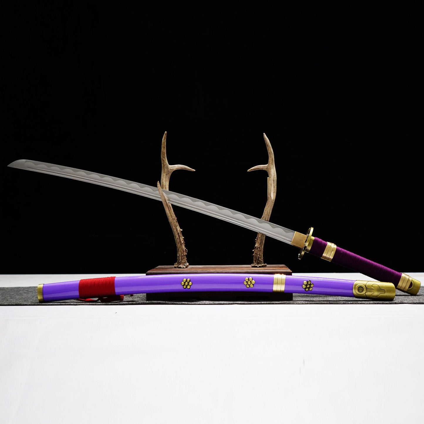 Handmade 1045 Carbon Steel One Piece Sword Anime Purple Katana