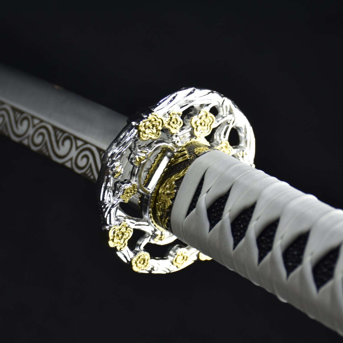 Stainless Steel All White Katana Japanese Samurai Sword