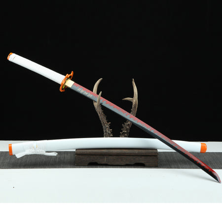 1045 Carbon Steel White and Gold Katana Demon Slayer Sword