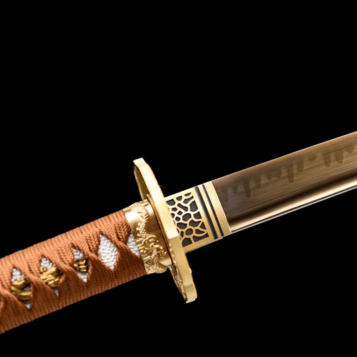 T10 Carbon Steel Golden Dragon Katana