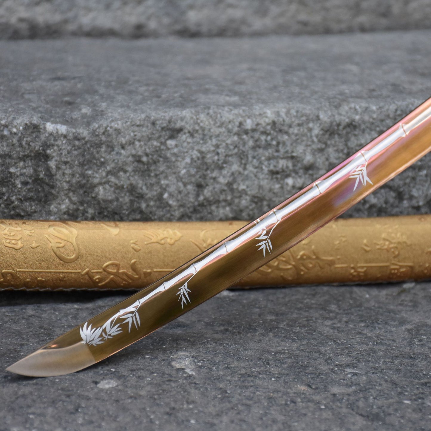 Gold Blade Katana with Sheath