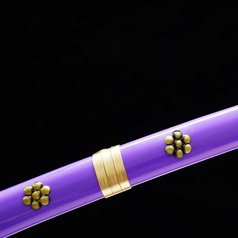 Handmade 1045 Carbon Steel One Piece Sword Anime Purple Katana