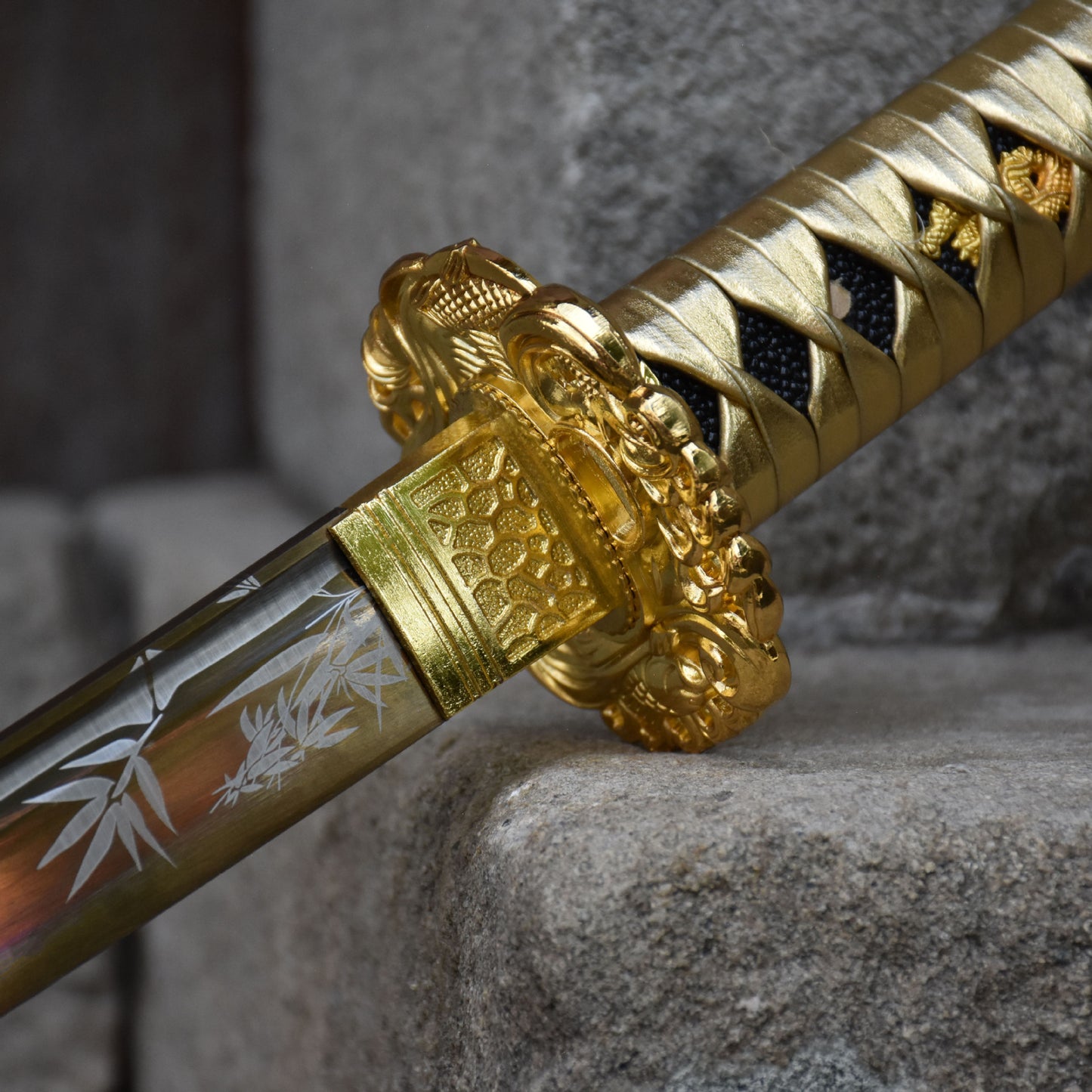 Gold Blade Katana with Sheath