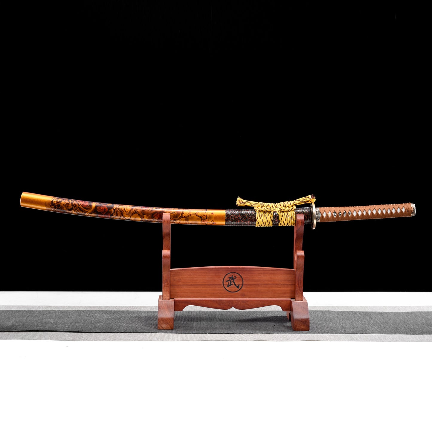 Carbon Steel Yellow Beautiful Katana Sword