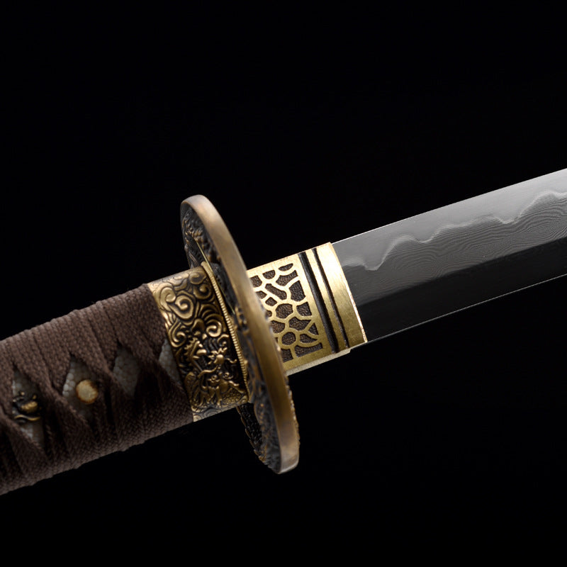Damascus Steel Brown Samurai Katana Sword
