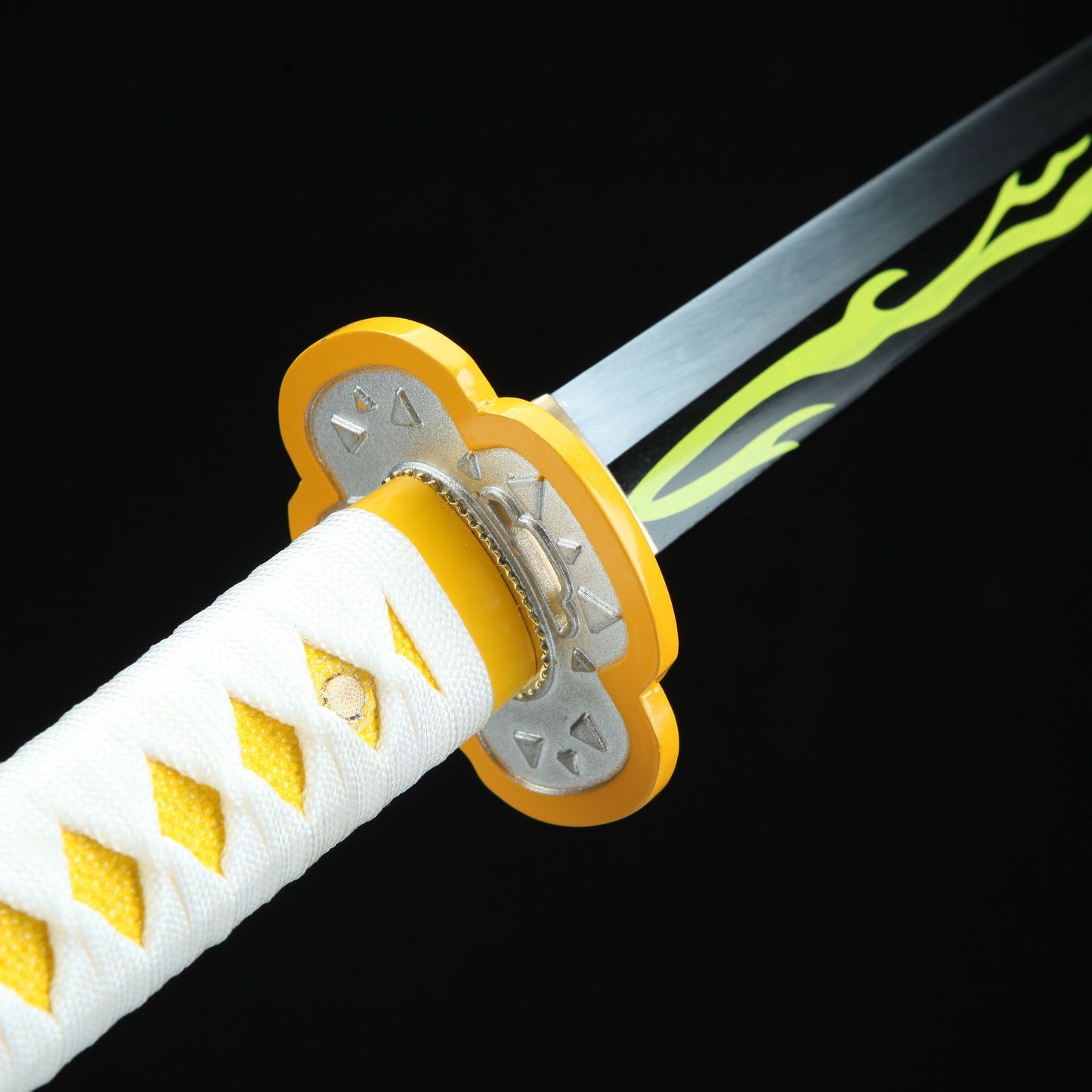 Hand Forged Demon Slayer Carbon Steel Anime Green Katana with White Sheath