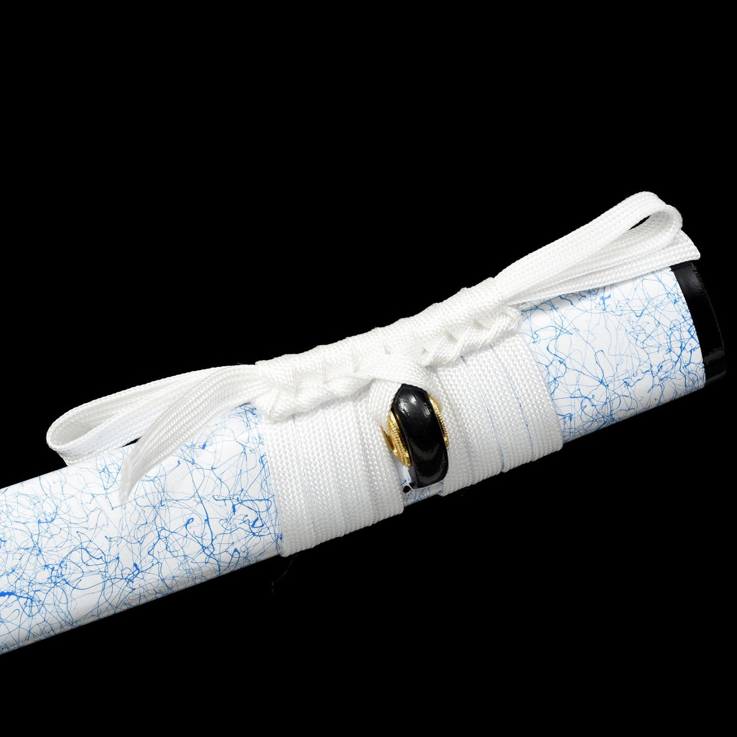 Damascus Steel Katana Sword Blue and White Samurai Sword