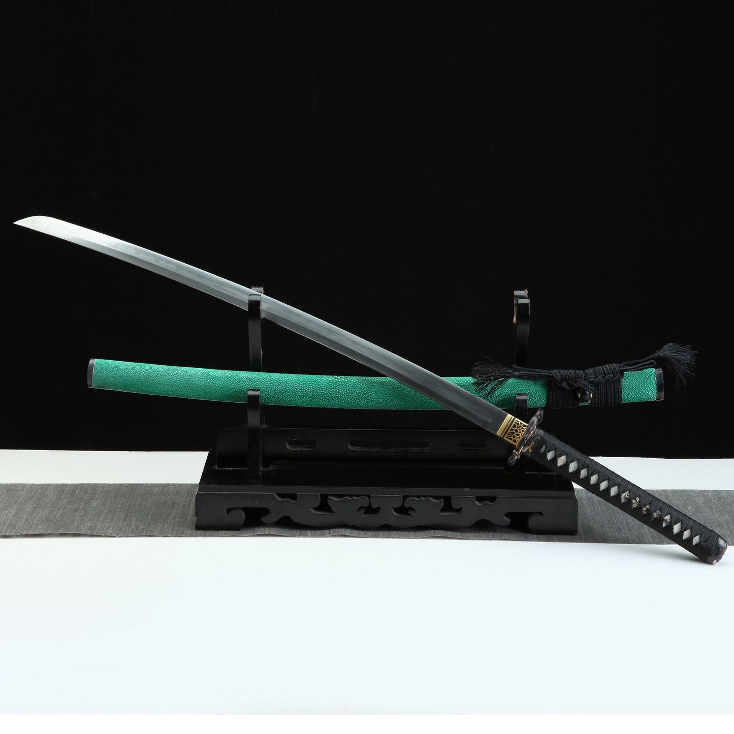 Damascus Steel Dark Green Katana