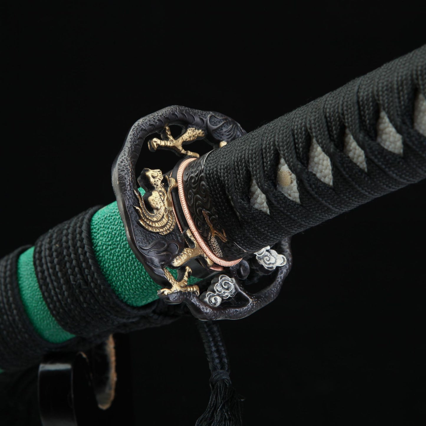Damascus Steel Dark Green Katana
