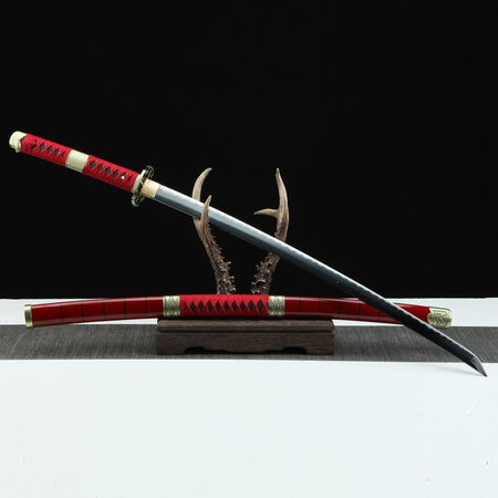 1045 Carbon Steel Katana One Piece Sword Red Handle Katana