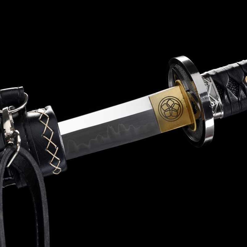 T10 Carbon Steel Japanese Black Samurai Sword Hand-forged Katana with Sheath