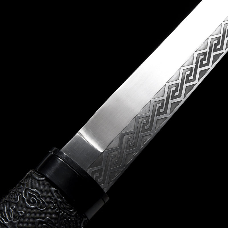 Tang Hengdao Steel Tanto Short Knife Black