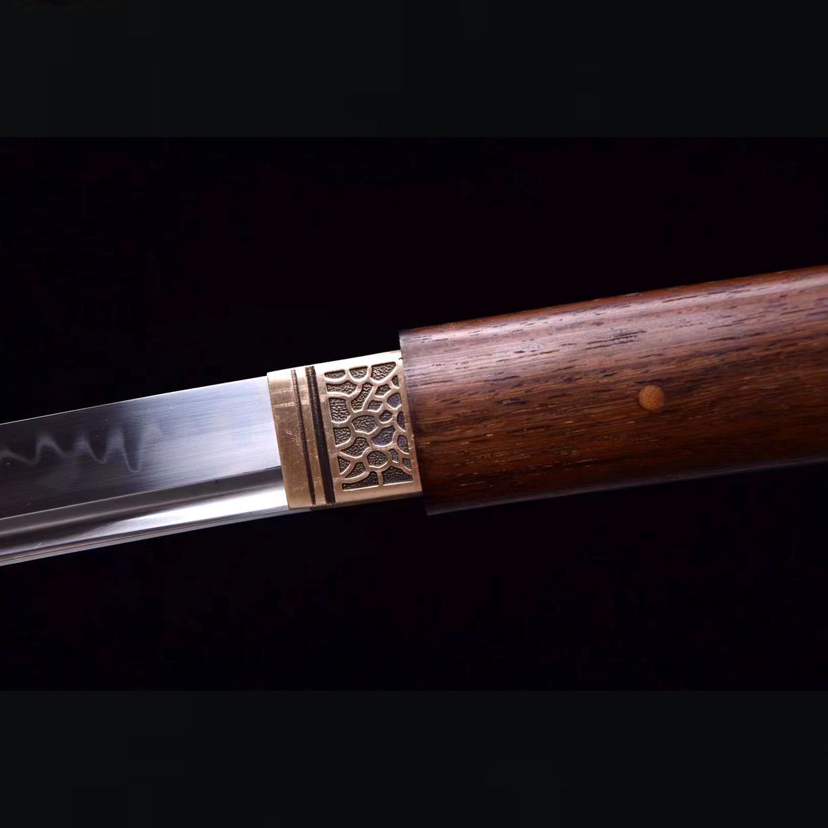 T10 Steel Brown Forged Rosewood Sheath Katana Iaido Anime Sword