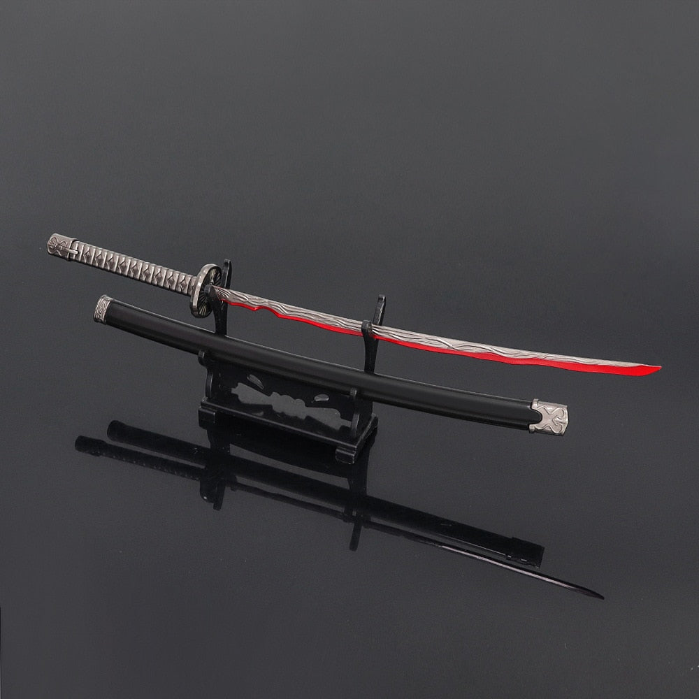Elden Ring Sword Rivers of Blood Game Keychain Butterfly Knife Japanese