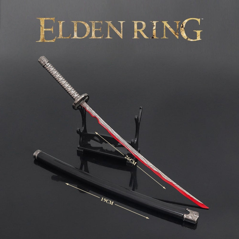 Elden Ring Sword Rivers of Blood Game Keychain Butterfly Knife Japanese