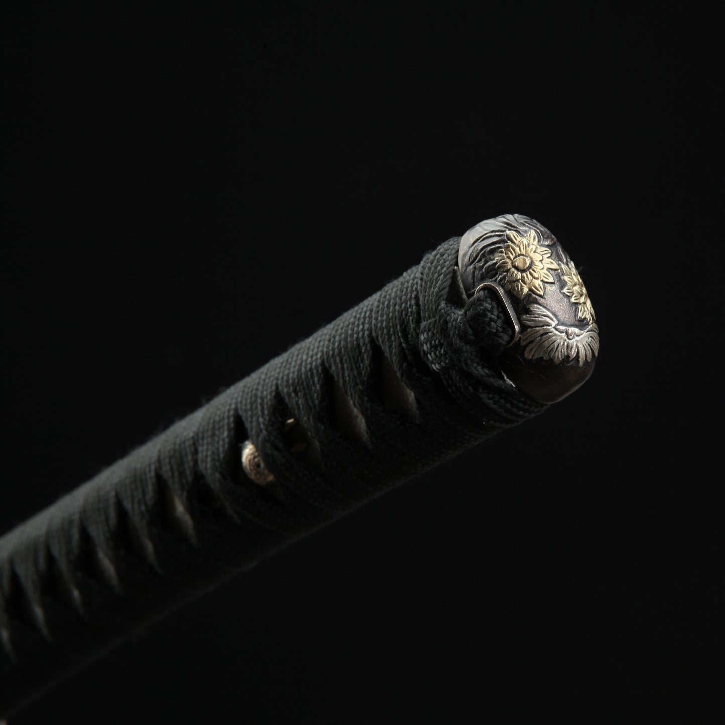 Damascus Steel Brown Japanese Katana Sword Black Handle