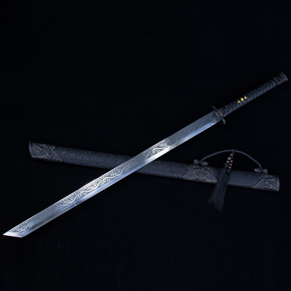 Black Steel Samurai Sword Hand Forged Katana