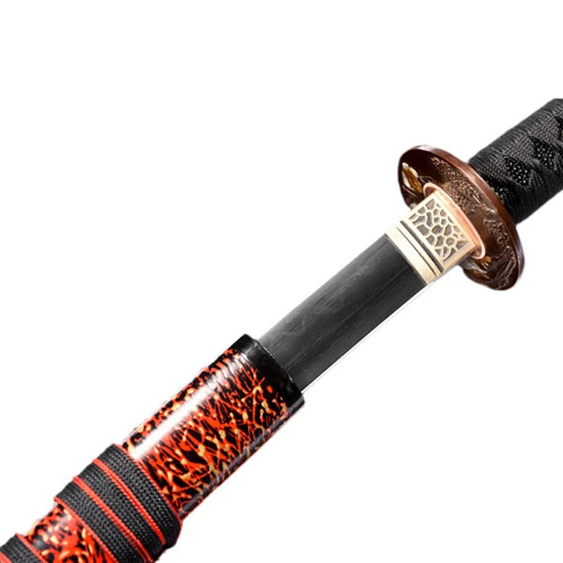Mutsu Japan Samurai Katana Pattern Welded Damascus Blade