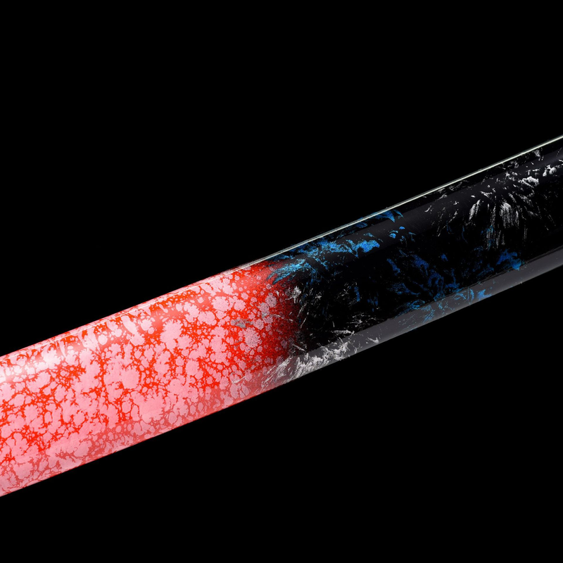T10 Carbon Steel Blue and Red Samurai Sword