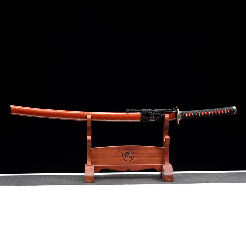 Steel Red and Black Katana with Sheath