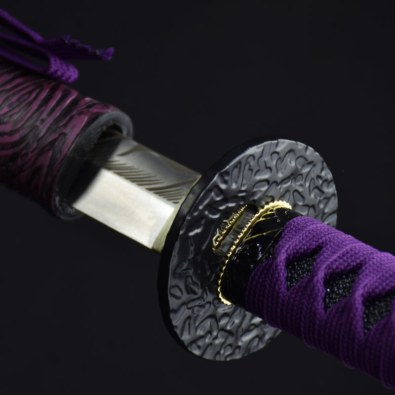 Handforged Stainless Steel Dark Purple Katana