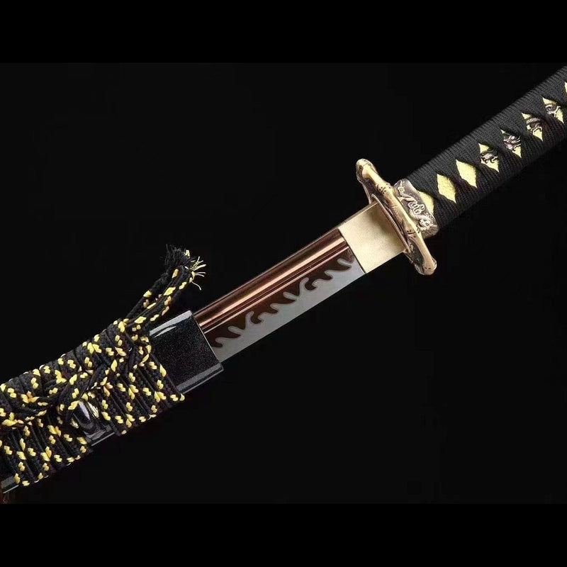 High Manganese Steel Gold and Black Katana