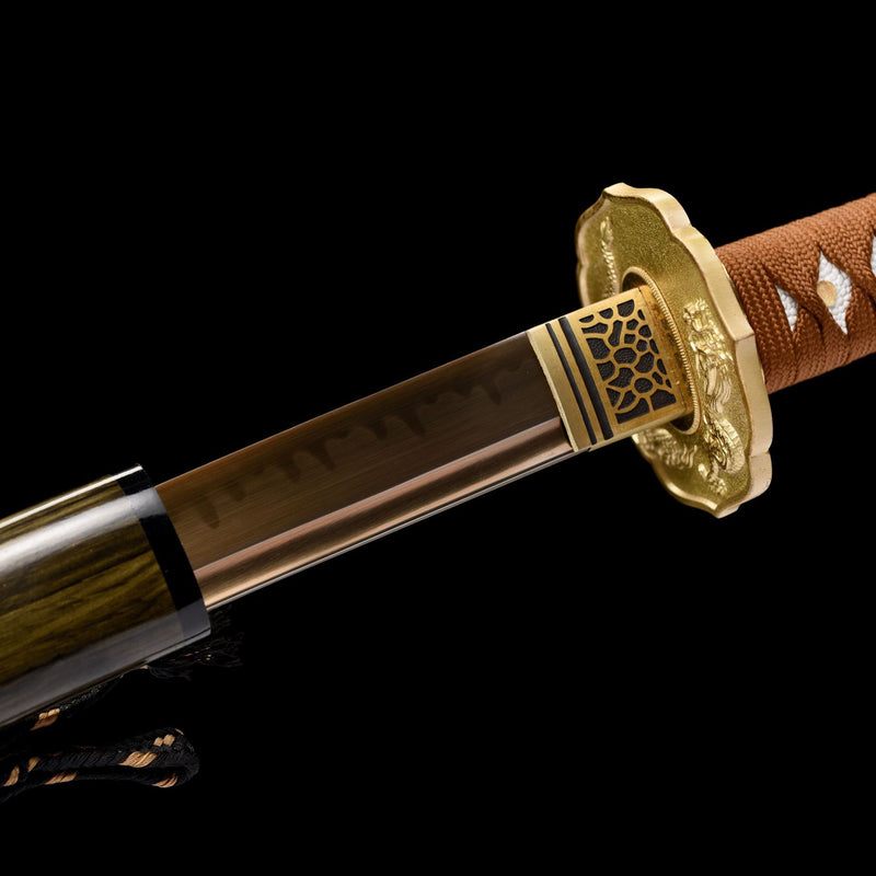 T10 Carbon Steel Golden Dragon Katana
