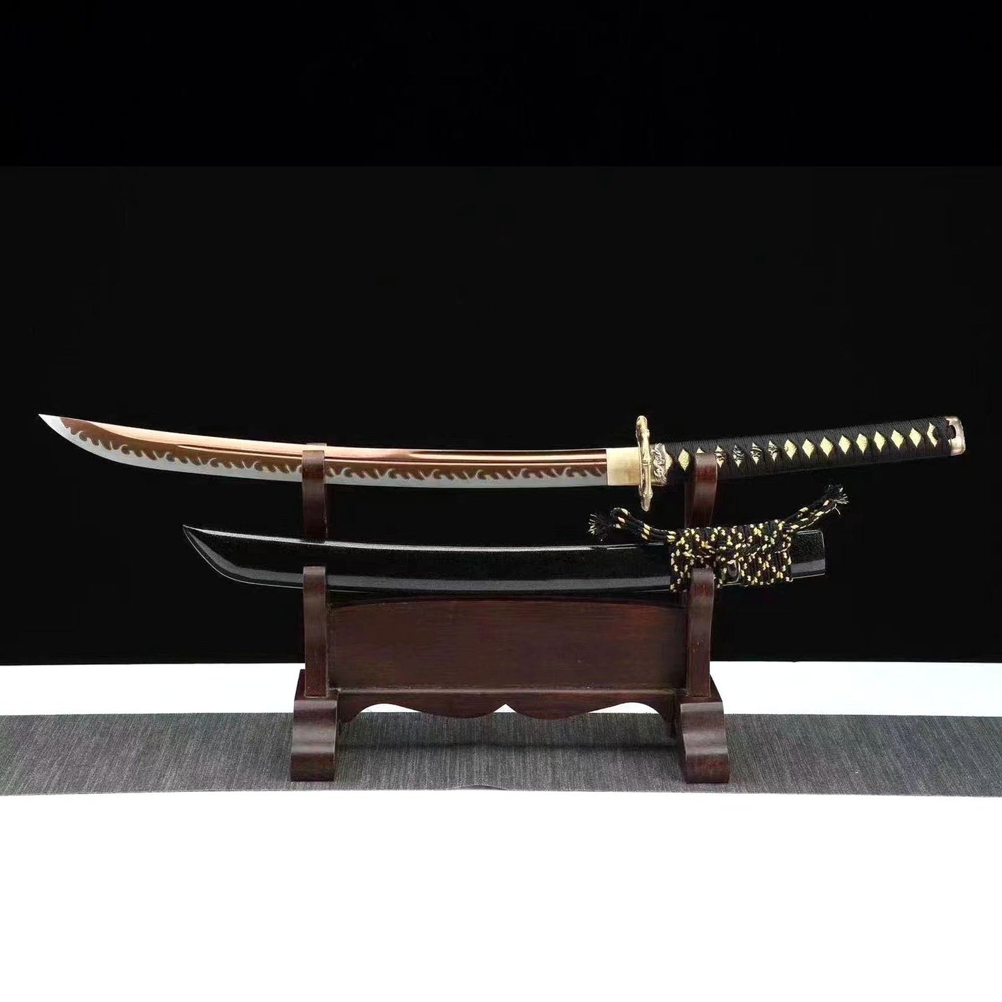 High Manganese Steel Gold and Black Katana