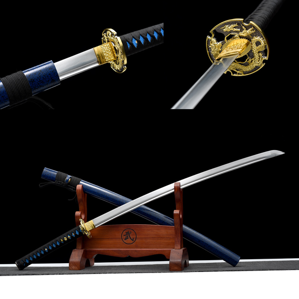 Carbon Steel Katana Dark Blue Katana Japanese Sword