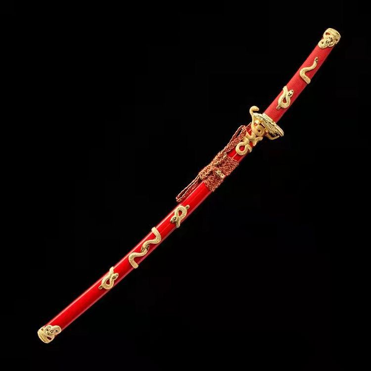 1095 Steel Katana Japanese Anime Sword Red and Black