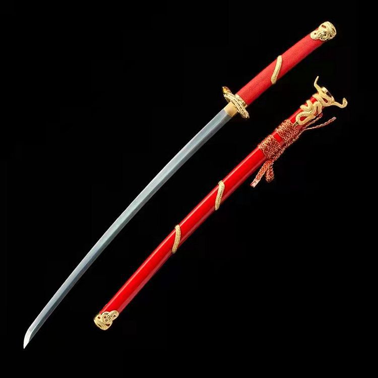 1095 Steel Katana Japanese Anime Sword Red and Black