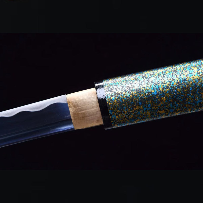 Medium Carbon Steel Iaido Blue Katana Anime Sword Hand Forged