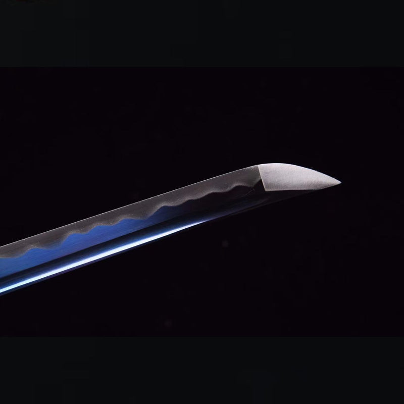 Medium Carbon Steel Iaido Blue Katana Anime Sword Hand Forged