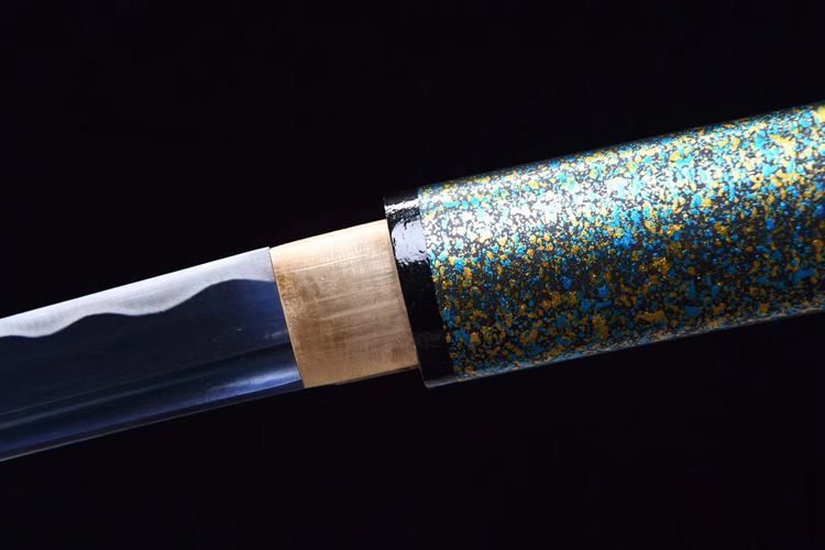 Medium Carbon Steel Iaido Blue Katana Anime Sword Hand Forged