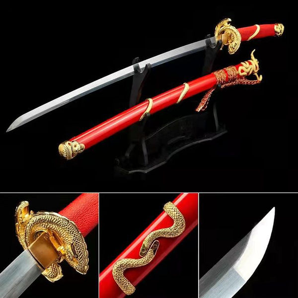 1095 Steel Katana Japanese Anime Sword Red and Black
