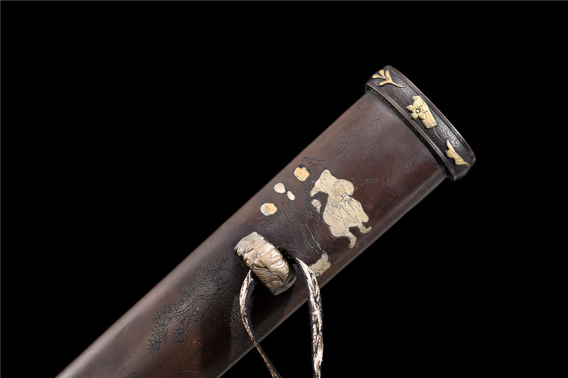 Bronze-mounted T10 Steel Tanto Saber