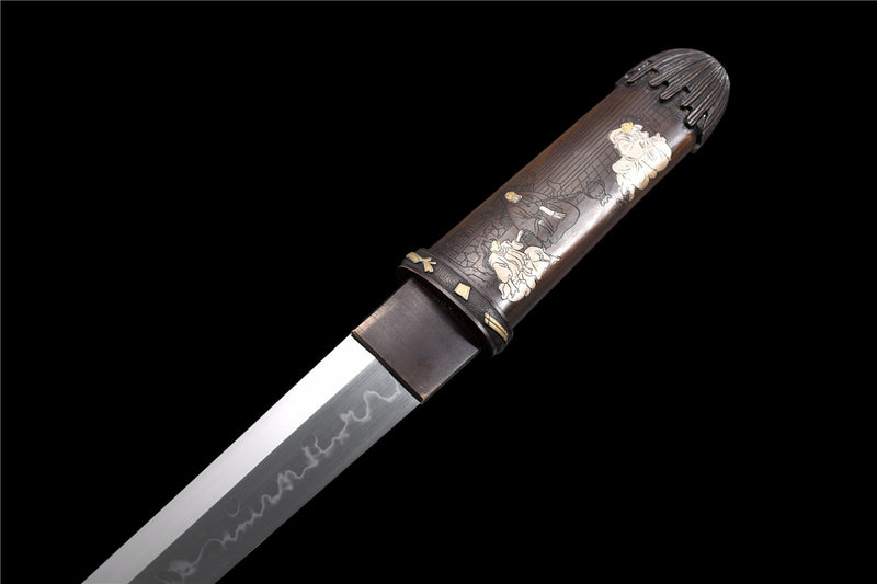 Bronze-mounted T10 Steel Tanto Saber