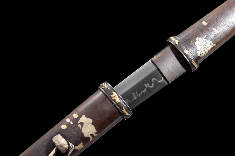 Bronze-mounted T10 Steel Tanto Saber