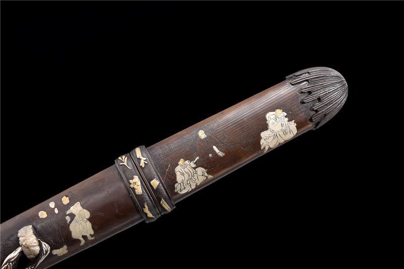 Bronze-mounted T10 Steel Tanto Saber