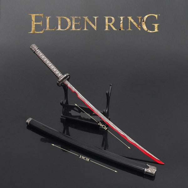 Elden Ring Sword Rivers of Blood Game Keychain Butterfly Knife Japanese